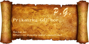 Prikaszky Gábor névjegykártya
